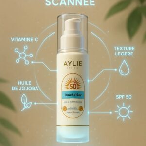 Écran Solaire AYLI – SPF 50 – Vitamine C & Huile de Jujuba 